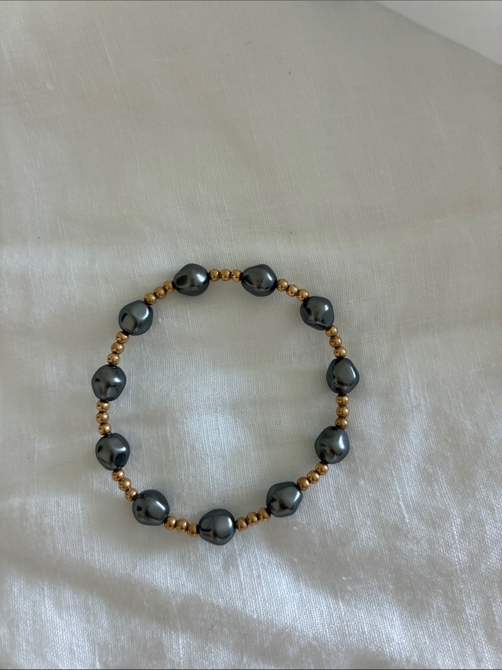 Enewton Gold and Gunmetal Bead Stretch Bracelet - Women Jewelry